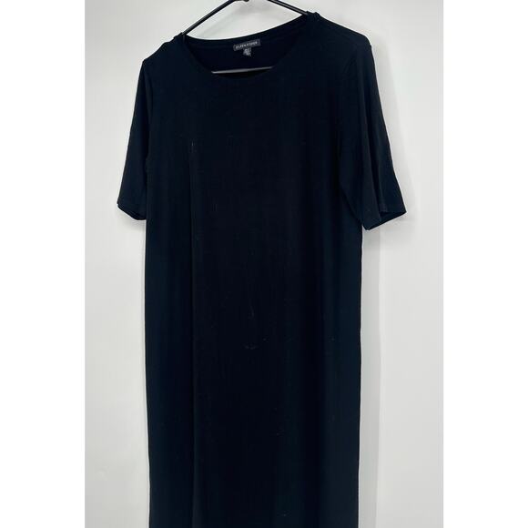 Eileen Fisher Viscose Jersey Crew Neck Dress - Picture 3 of 8